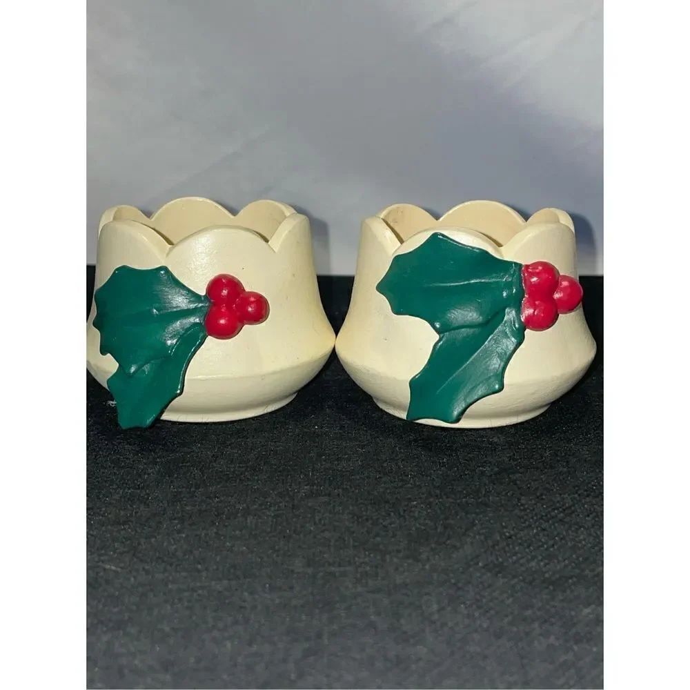 Two Holiday candle votives 